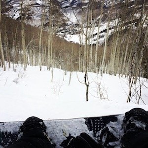 Snowboarding Through Trees
